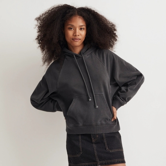 Nwt Madewell Terry Raglan Hoodie In Mauve Size xs - Picture 7 of 7